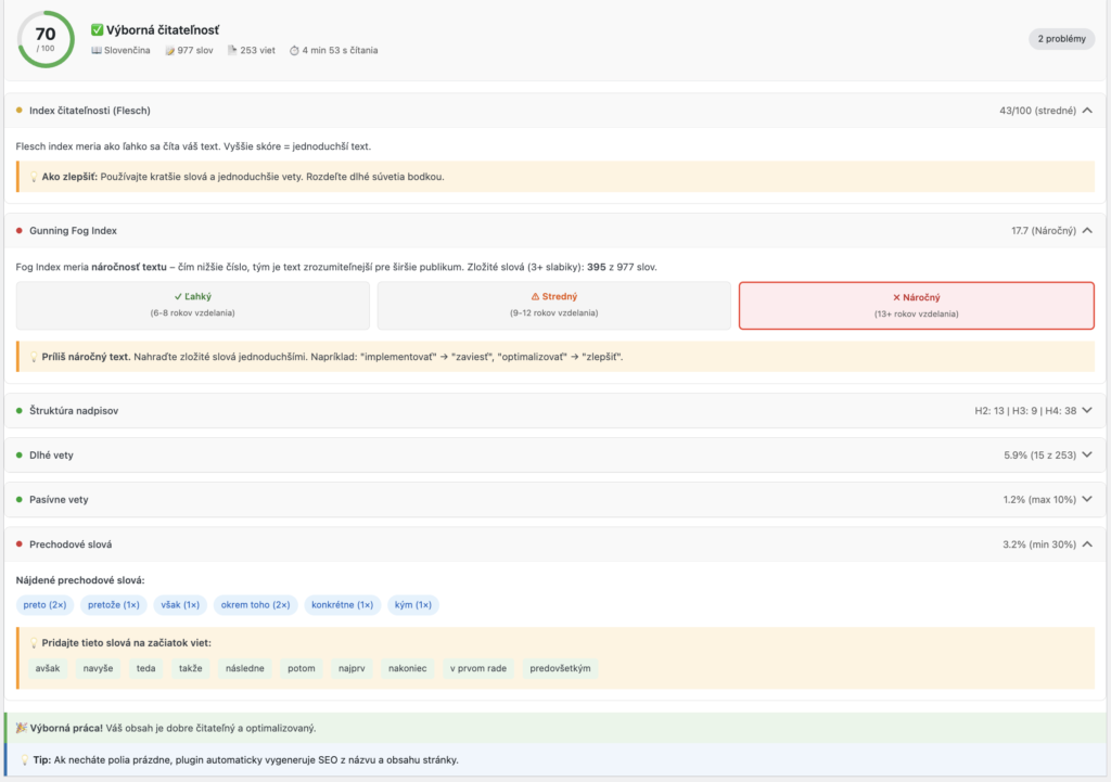 Wseo 3.3 zamerané na čitateľnosť, indexáciu a local business