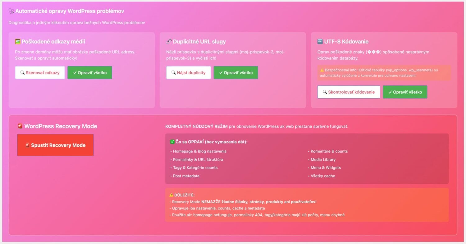 WordPress Doctor – váš automatizovaný servisný technik
