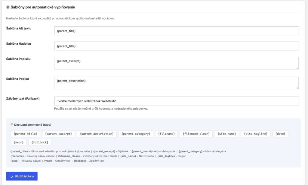 Webstudio seo pro wordpress plugin ako správca obrázkov